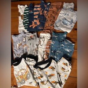 2T long sleeve pajamas lot bundle unisex or boys 13 pairs